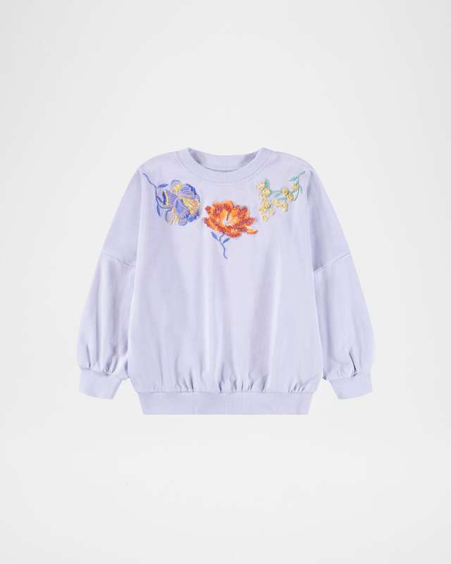 Girl's Marika Floral Embroidered Sweatshirt, Size 8-16